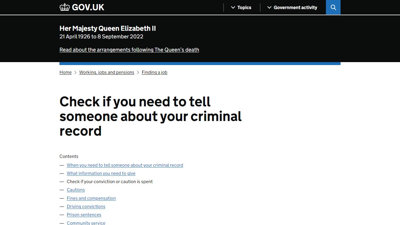 Check if you need to tell someone about your criminal record